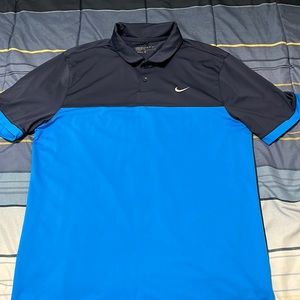 Nike dri fit golf polo - navy blue / blue - size small